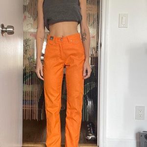 Versace Orange Straight Leg Pants